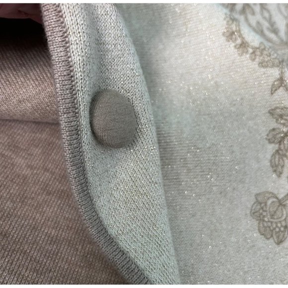 Chico's Large XL Reversible Knit Kimono Poncho Cape Sweater Paisley Tan Beige - Picture 7 of 12